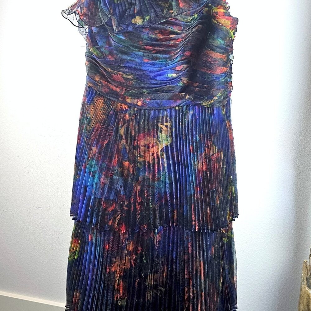 Beautiful Jeweled Tone Tiered One Shoulder Dress - Picture 8 of 10
